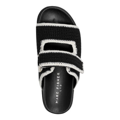 Brinleys Footbed Sandal - Black/Cream / Marc Fisher Outlet
