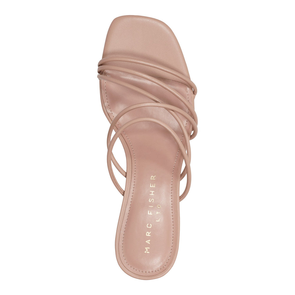 Banna Strappy Leather Dress Sandal - Natural Leather / Marc Fisher US