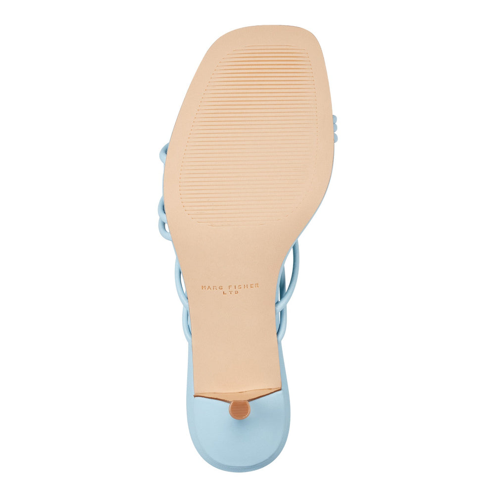 Banna Strappy Leather Dress Sandal - Light Blue Leather / Marc Fisher On Sale