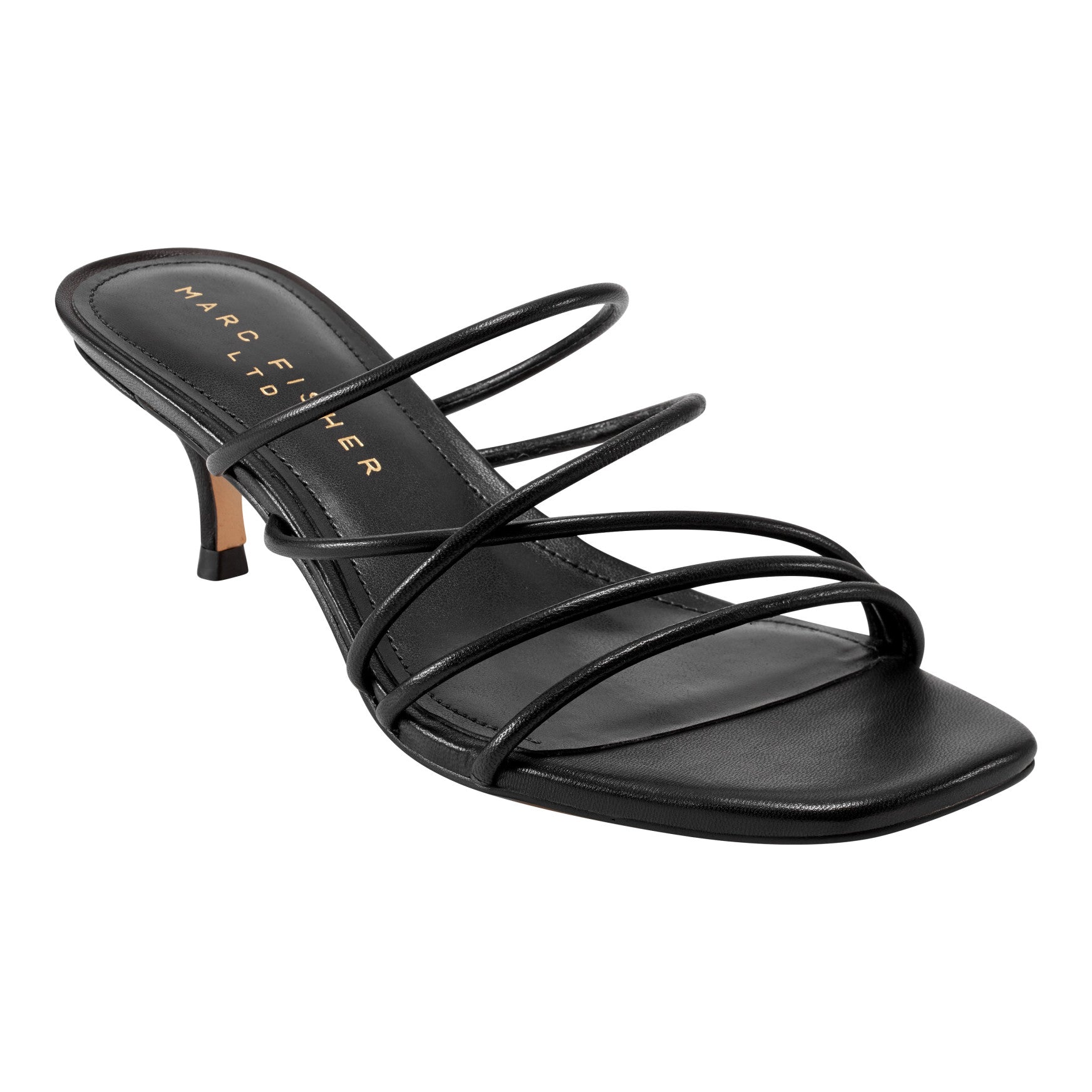 Banna Strappy Leather Dress Sandal - Black Leather / Marc Fisher Discount