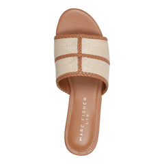 Zuri Flat Slide Sandal - Natural/Brown / Marc Fisher Online