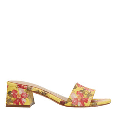 Olysa Slide Dress Sandal - Yellow Floral / Marc Fisher For Sale