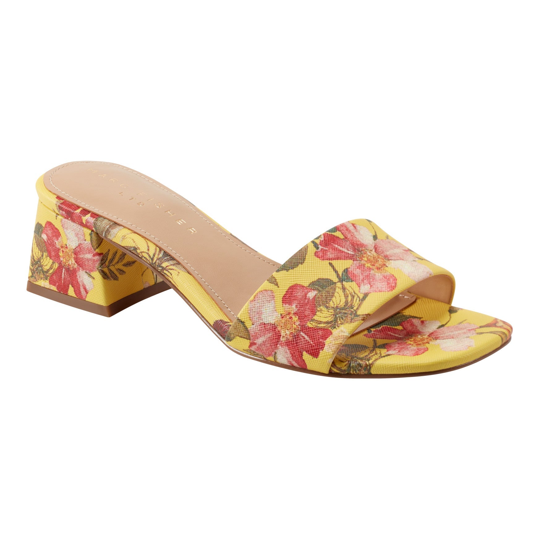 Olysa Slide Dress Sandal - Yellow Floral / Marc Fisher For Sale
