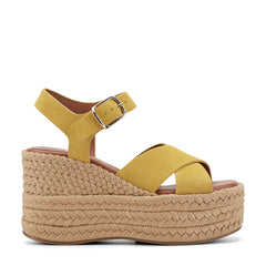 Pasion Espadrille Wedge Sandal - Yellow Suede / Marc Fisher US