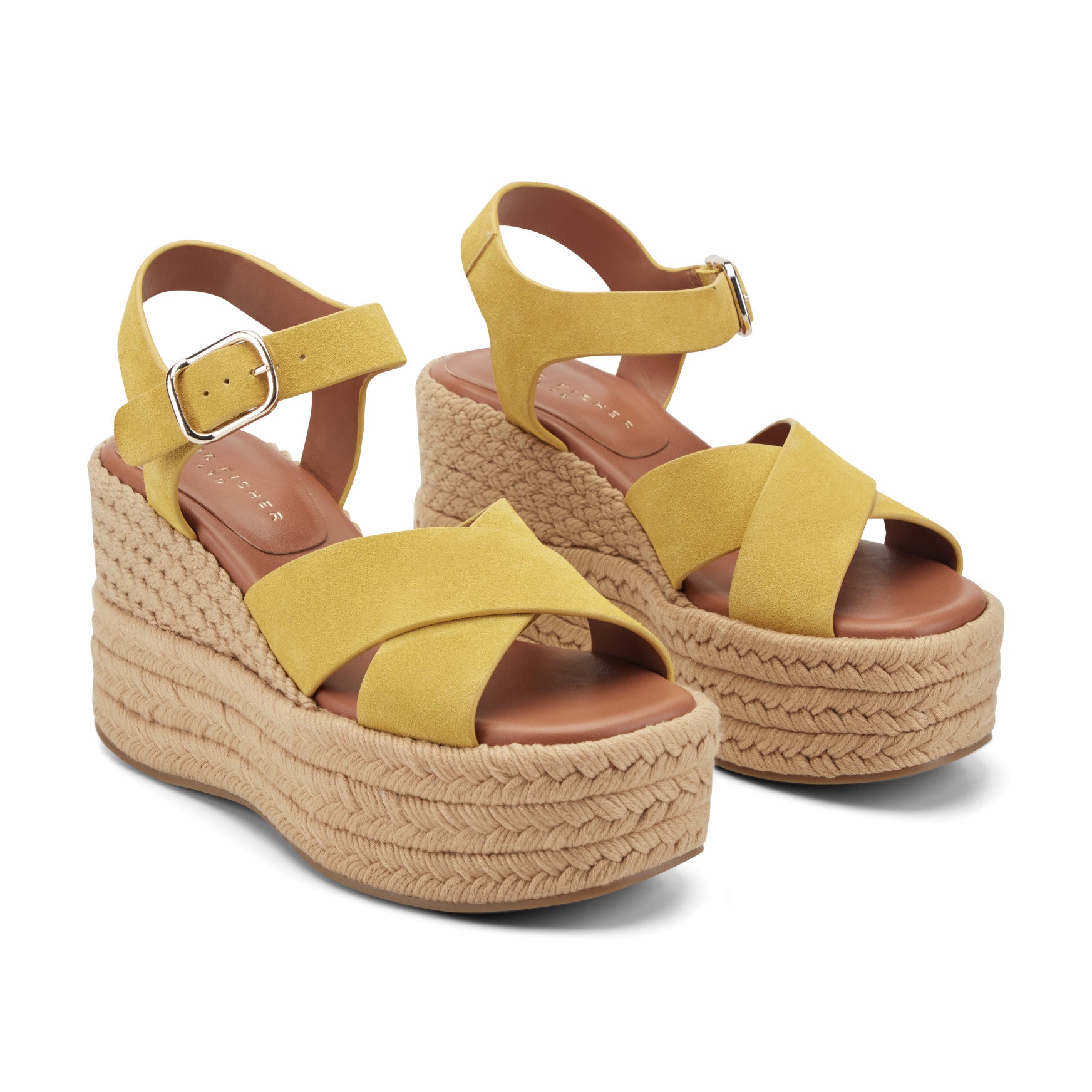 Pasion Espadrille Wedge Sandal - Yellow Suede / Marc Fisher US