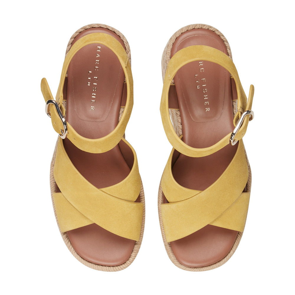 Pasion Espadrille Wedge Sandal - Yellow Suede / Marc Fisher US