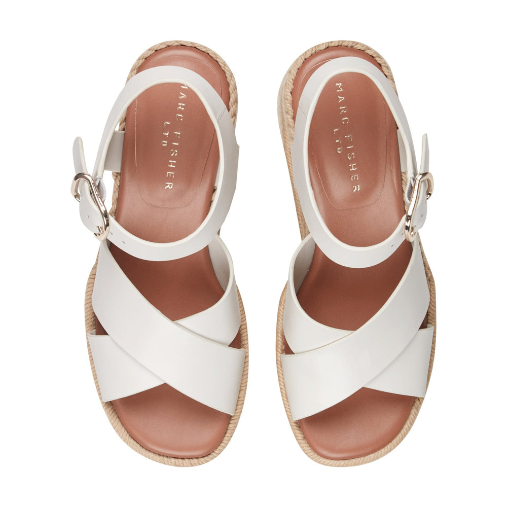 Pasion Espadrille Wedge Sandal - Chic Cream Leather / Marc Fisher On Sale