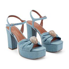 Candey Platform Sandal - Denim / Marc Fisher Discount