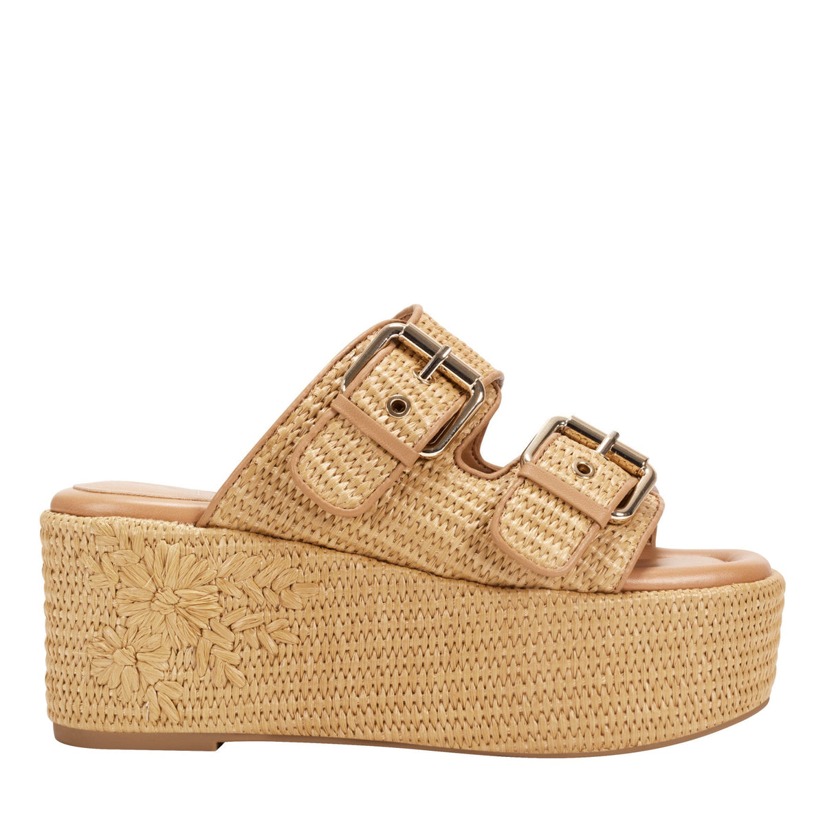 Poppy Platform Slide Sandal - Natural Raffia / Marc Fisher Outlet