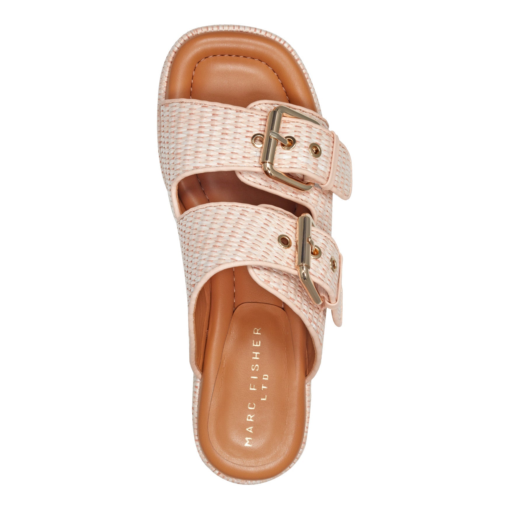Poppy Platform Slide Sandal - Light Pink Raffia / Marc Fisher US