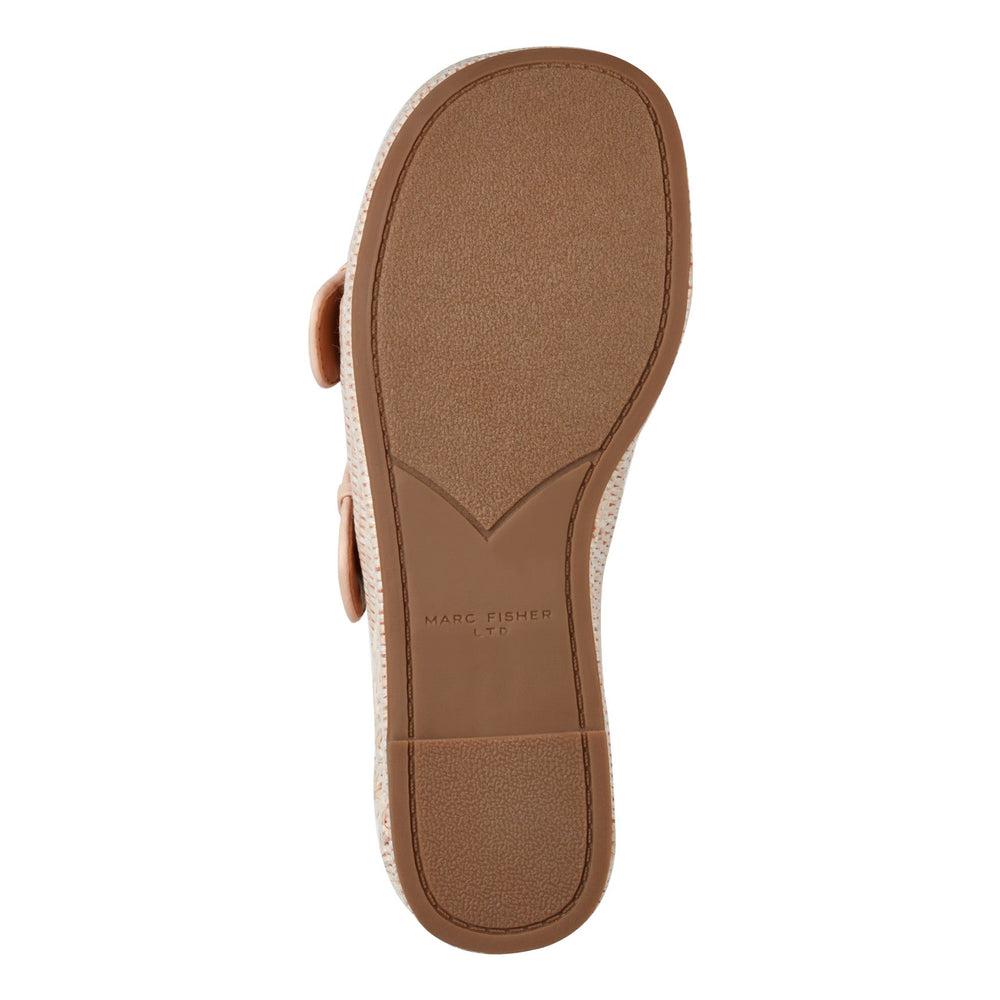 Poppy Platform Slide Sandal - Light Pink Raffia / Marc Fisher US
