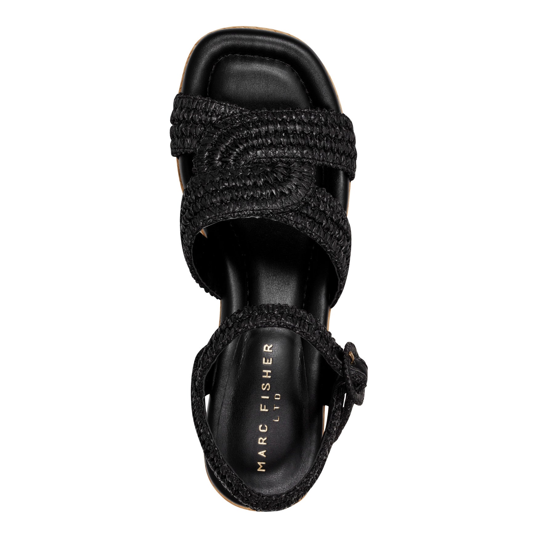 Payley Platform Wedge Sandal - Black Raffia / Marc Fisher Discount