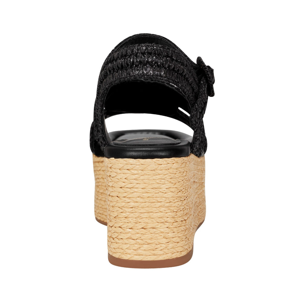 Payley Platform Wedge Sandal - Black Raffia / Marc Fisher Discount