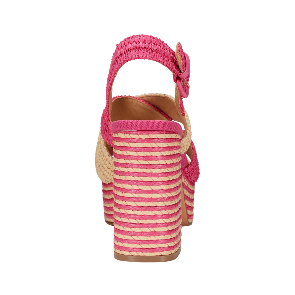 Caddy Platform Sandal - Natural/Pink Raffia / Marc Fisher Sale