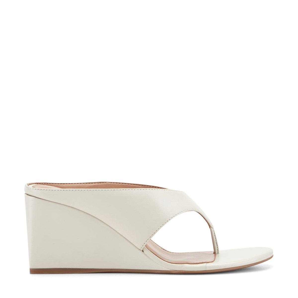 Udena Wedge Thong Sandal - White Leather / Marc Fisher On Sale
