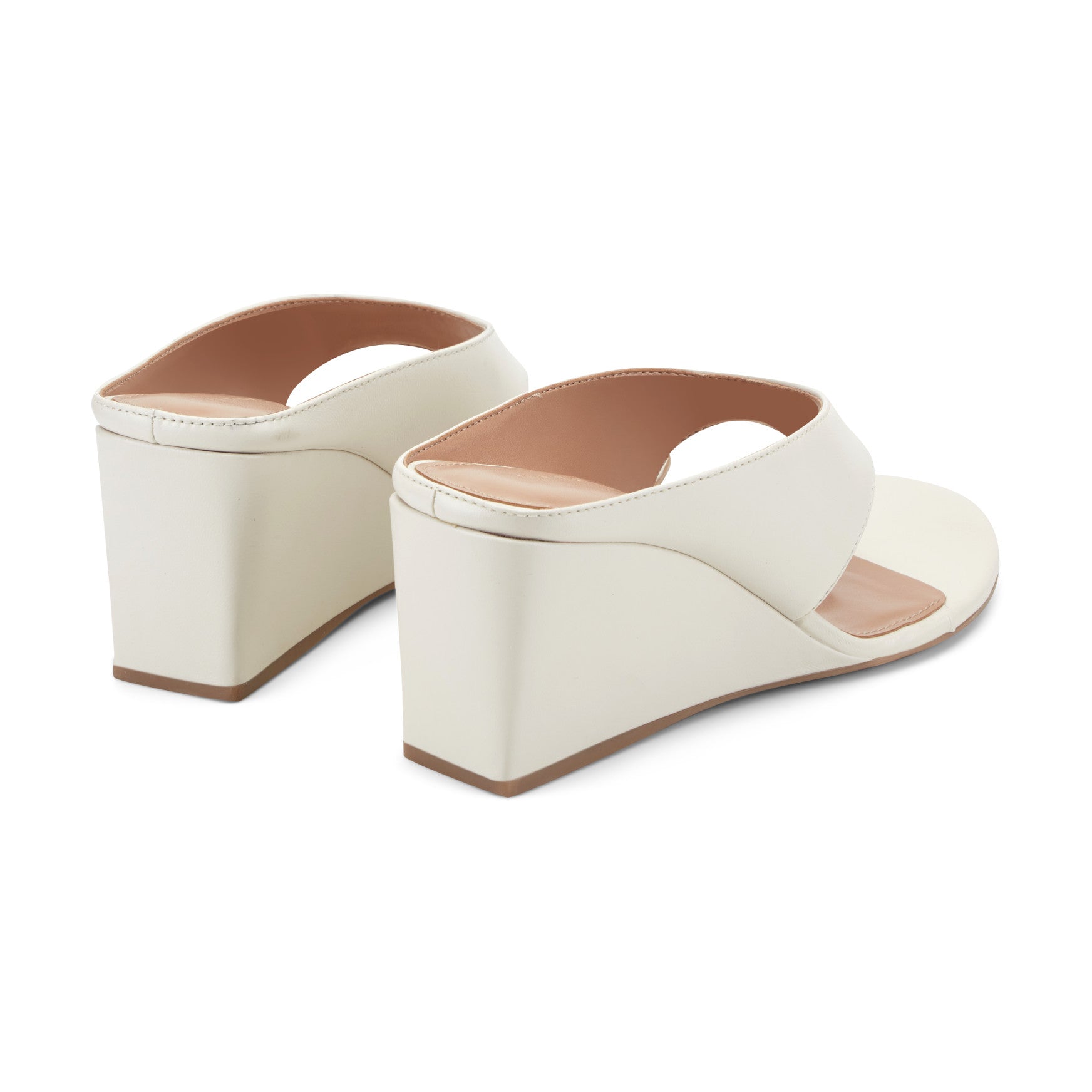 Udena Wedge Thong Sandal - White Leather / Marc Fisher On Sale