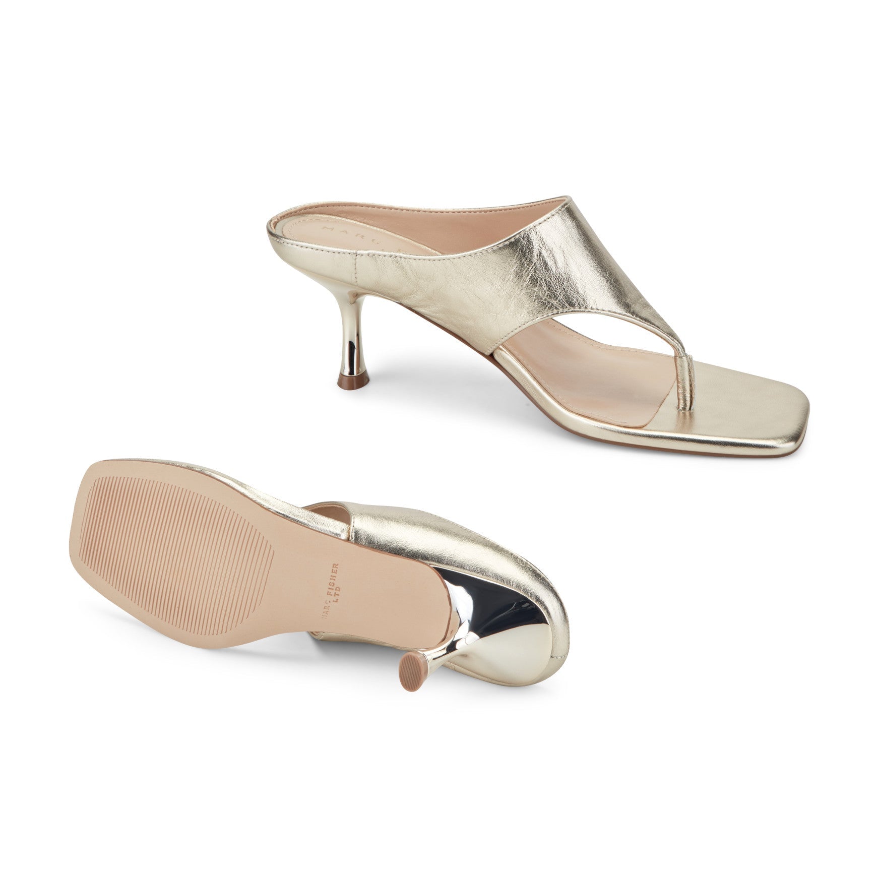 Adia Leather Thong Sandal - Platino Leather / Marc Fisher Sale