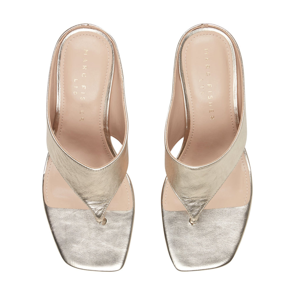 Adia Leather Thong Sandal - Platino Leather / Marc Fisher Sale