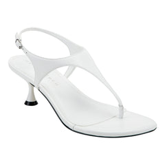Pelysa Leather Heeled Thong Sandal - White Patent Leather / Marc Fisher Outlet
