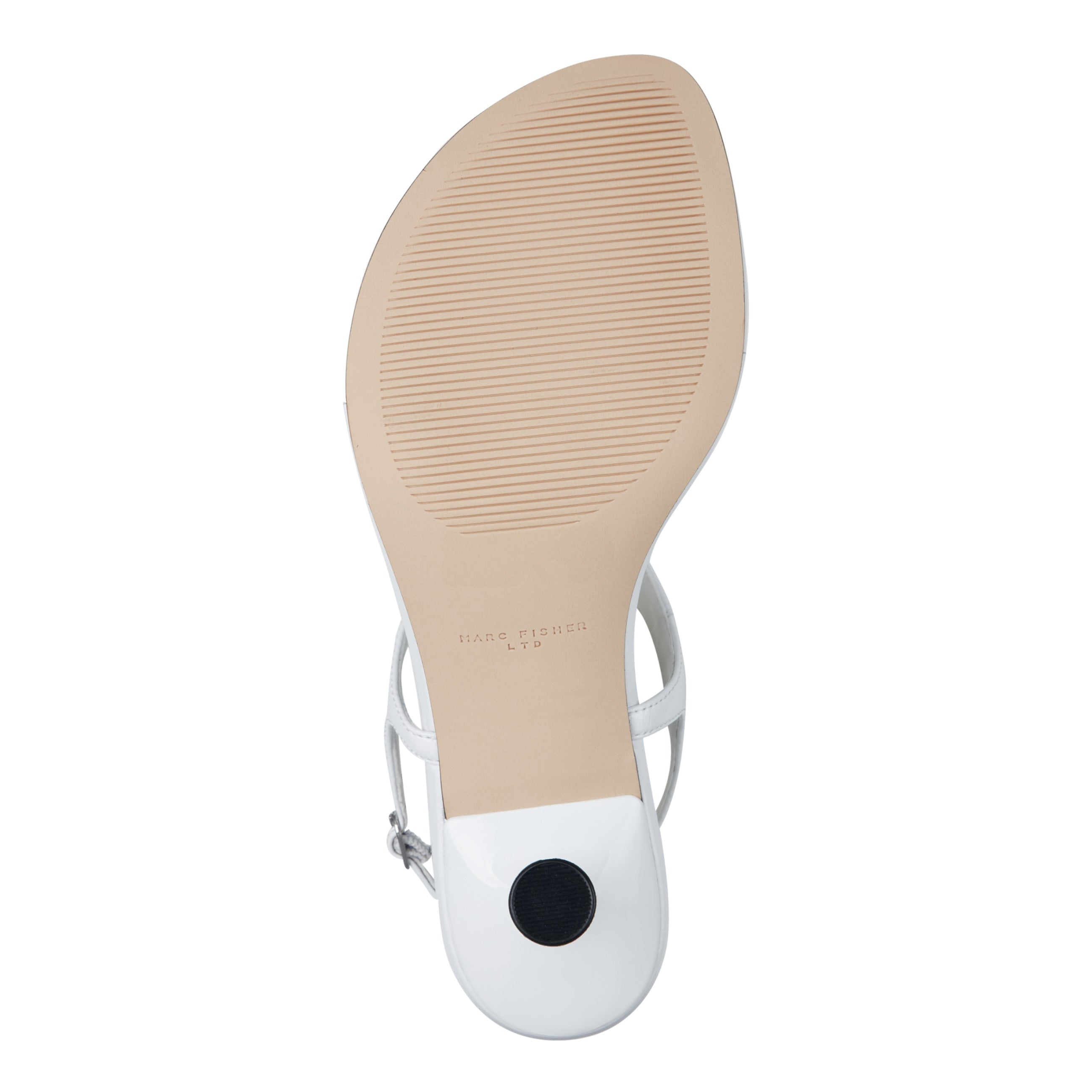 Pelysa Leather Heeled Thong Sandal - White Patent Leather / Marc Fisher Outlet