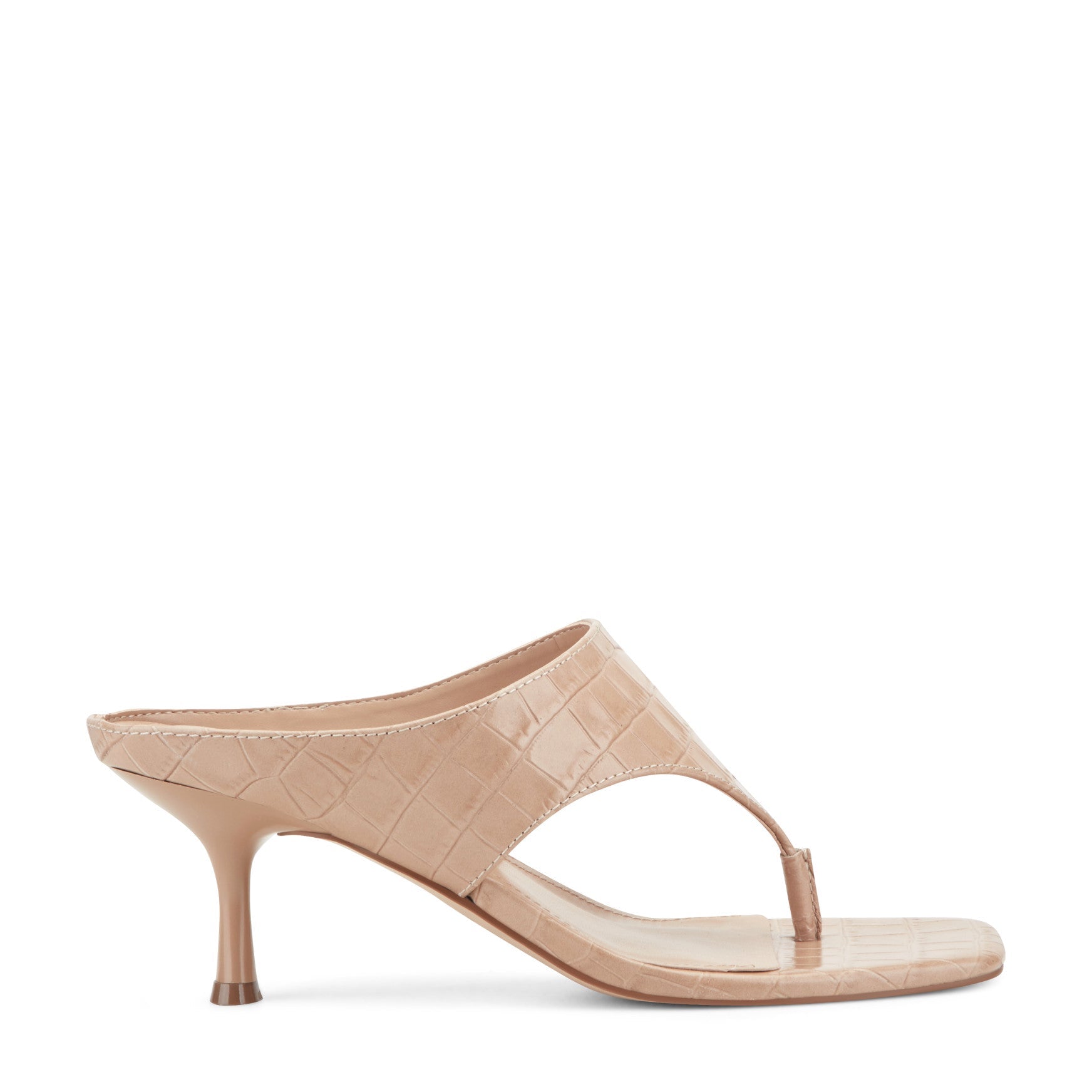 Adia Leather Thong Sandal - Embossed Natural Leather Croco / Marc Fisher US