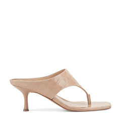 Adia Leather Thong Sandal - Embossed Natural Leather Croco / Marc Fisher US