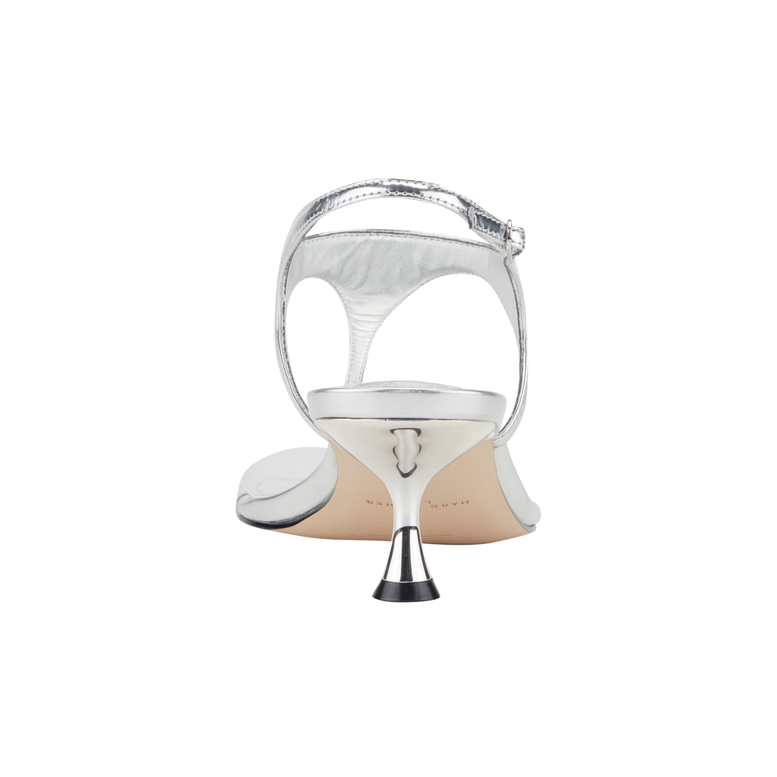 Pelysa Leather Heeled Thong Sandal - Silver Leather / Marc Fisher Discount