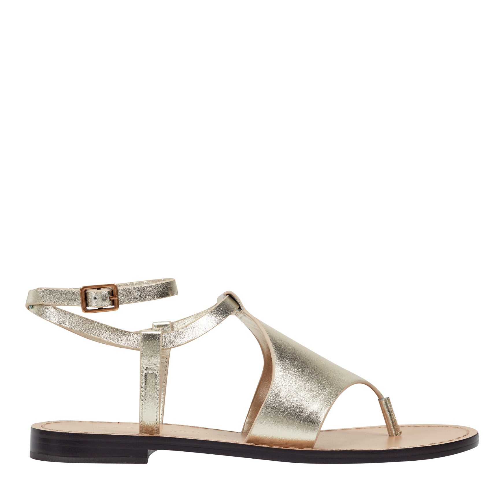 Lille Thong Flat Leather Sandal - Platino Leather / Marc Fisher For Sale