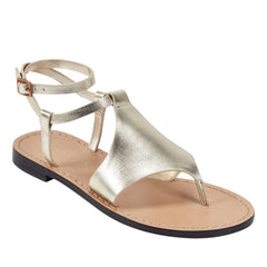 Lille Thong Flat Leather Sandal - Platino Leather / Marc Fisher For Sale