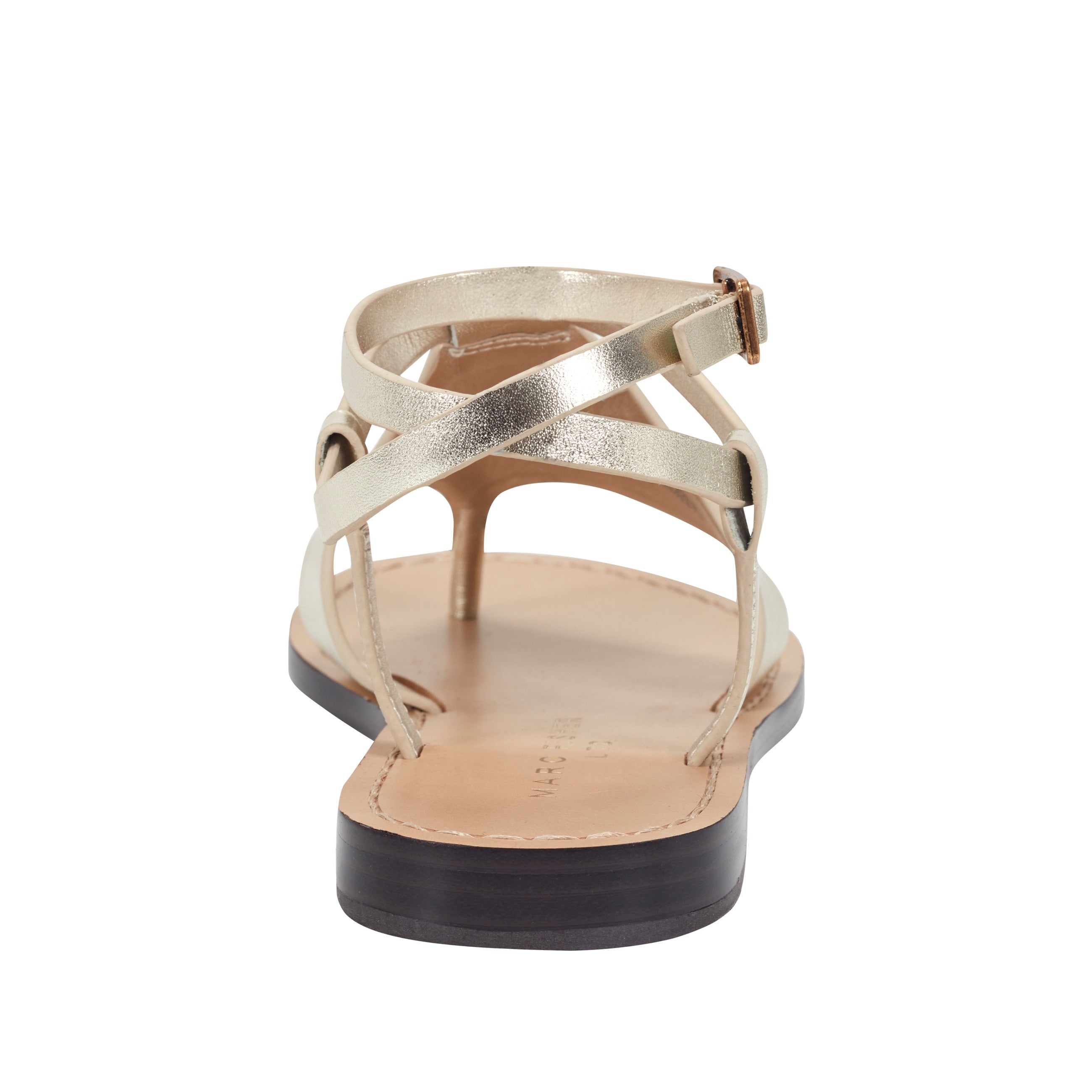 Lille Thong Flat Leather Sandal - Platino Leather / Marc Fisher For Sale