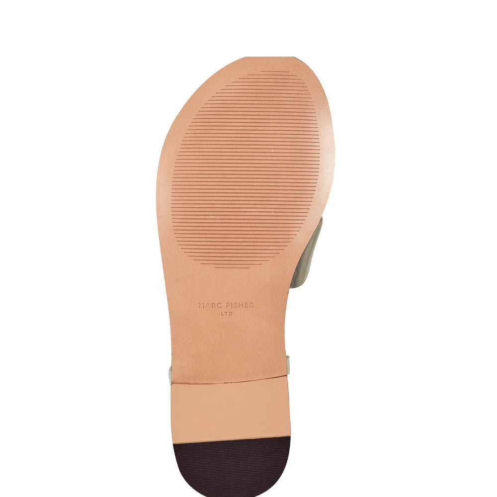 Lille Thong Flat Leather Sandal - Platino Leather / Marc Fisher For Sale