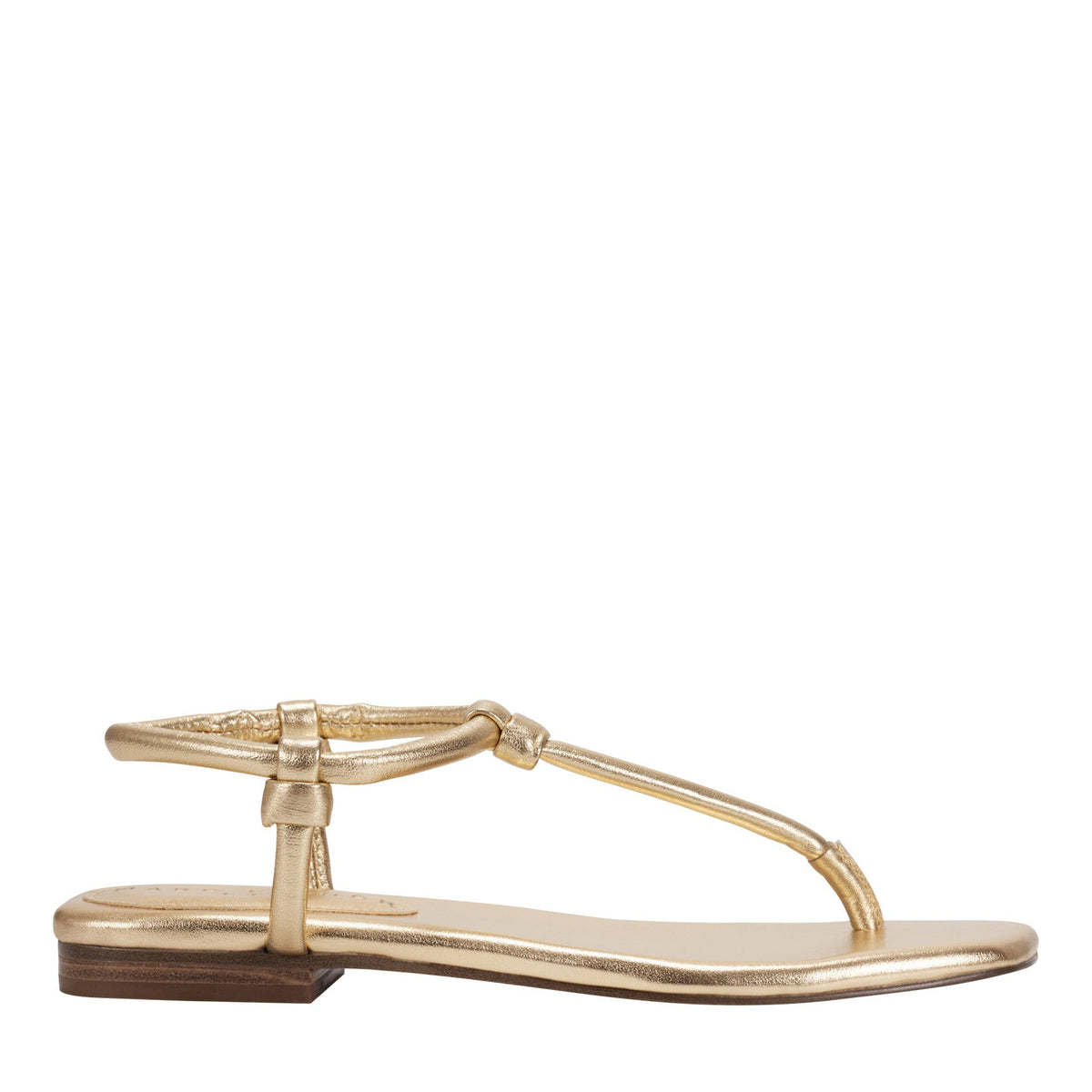 Maycee Thong Flat Leather Sandal - Gold Leather / Marc Fisher US