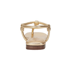 Maycee Thong Flat Leather Sandal - Gold Leather / Marc Fisher US