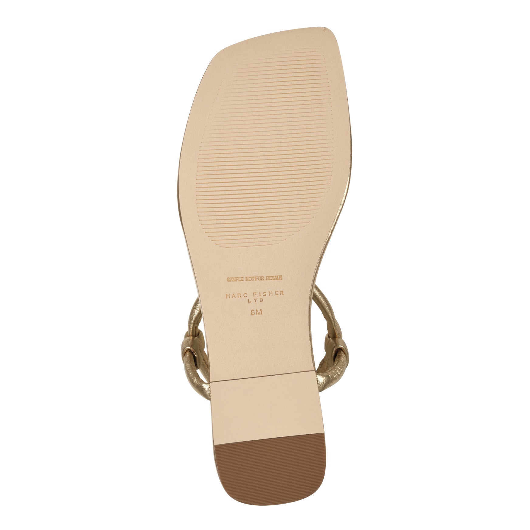 Maycee Thong Flat Leather Sandal - Gold Leather / Marc Fisher US