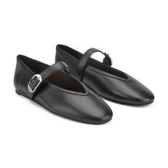 Godea Mary Jane Ballet Flat - Black Leather / Marc Fisher For Sale