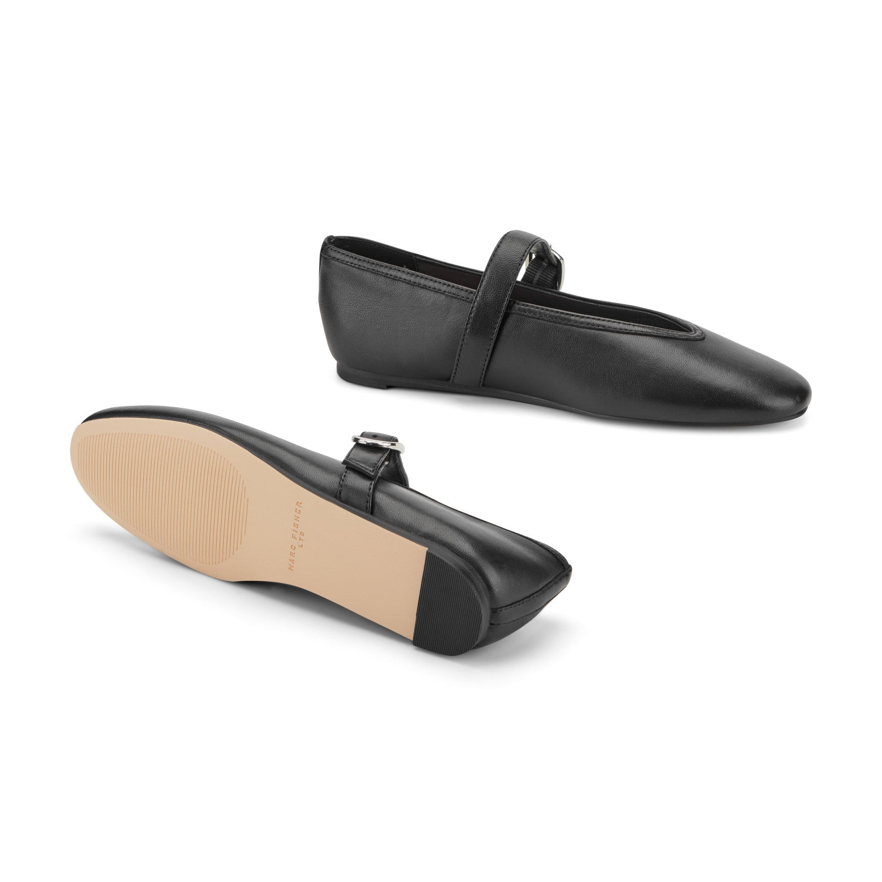 Godea Mary Jane Ballet Flat - Black Leather / Marc Fisher For Sale