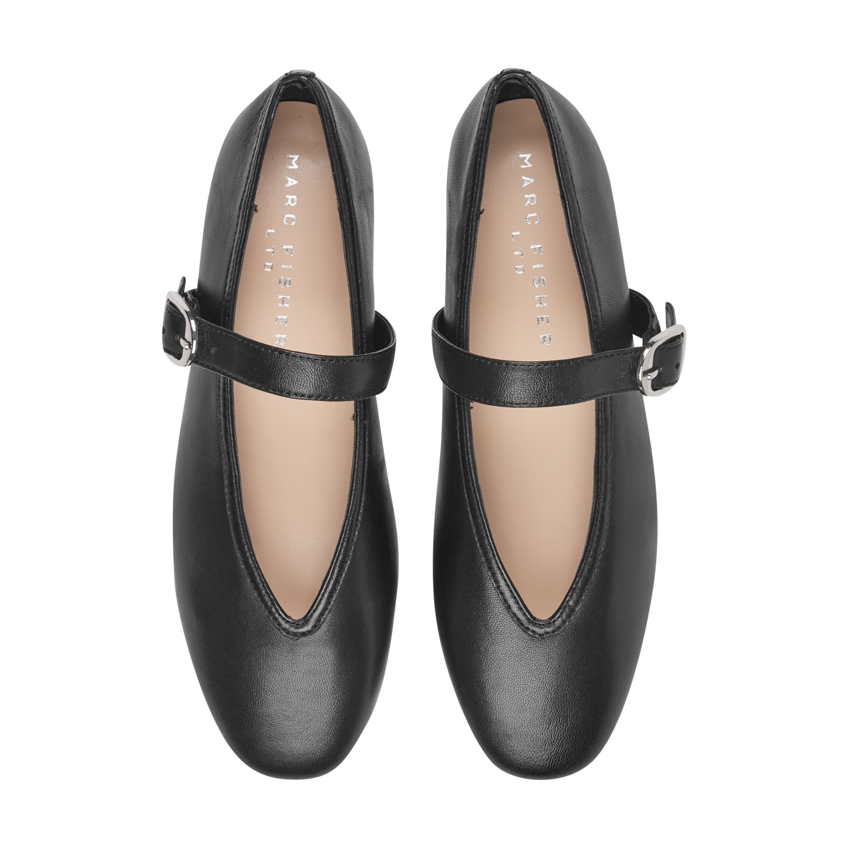 Godea Mary Jane Ballet Flat - Black Leather / Marc Fisher For Sale