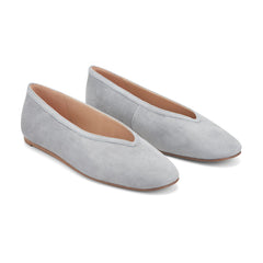 Gradi Leather Ballet Flat - Light Grey Suede / Marc Fisher Outlet