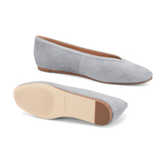 Gradi Leather Ballet Flat - Light Grey Suede / Marc Fisher Outlet