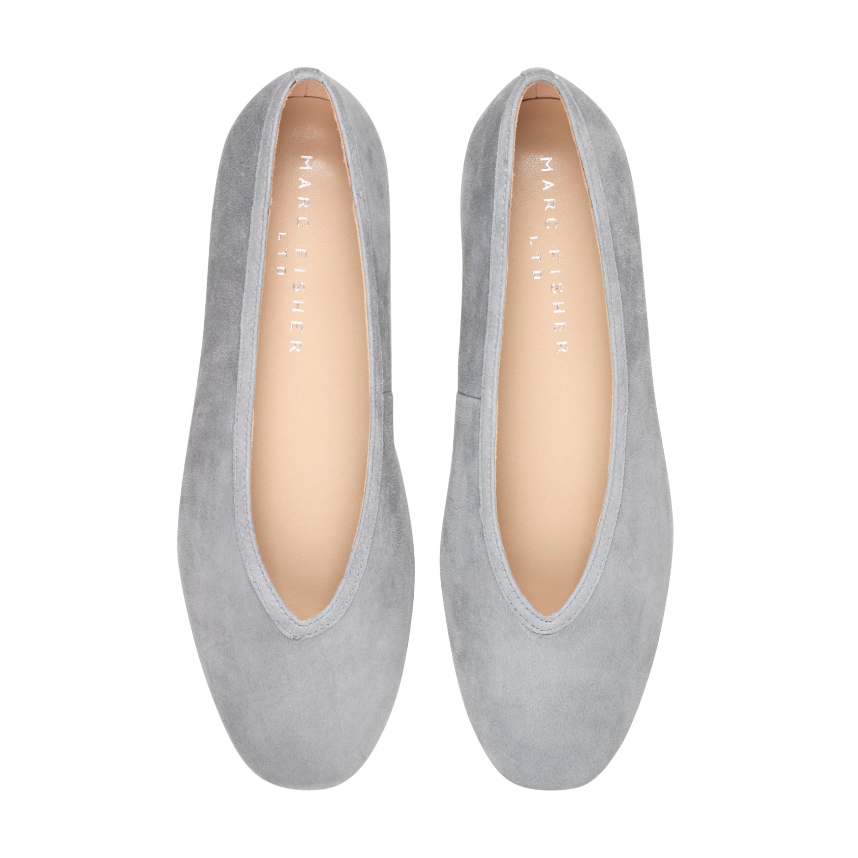 Gradi Leather Ballet Flat - Light Grey Suede / Marc Fisher Outlet