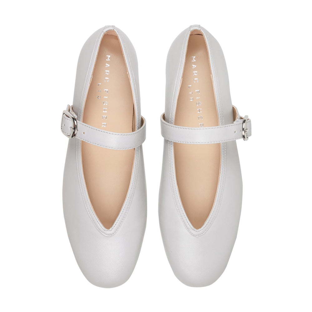 Godea Mary Jane Ballet Flat - White Leather / Marc Fisher On Sale