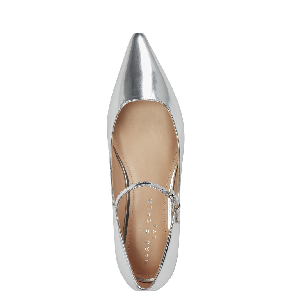 Trella Leather Mary Jane Flat - Silver Metallic / Marc Fisher Online