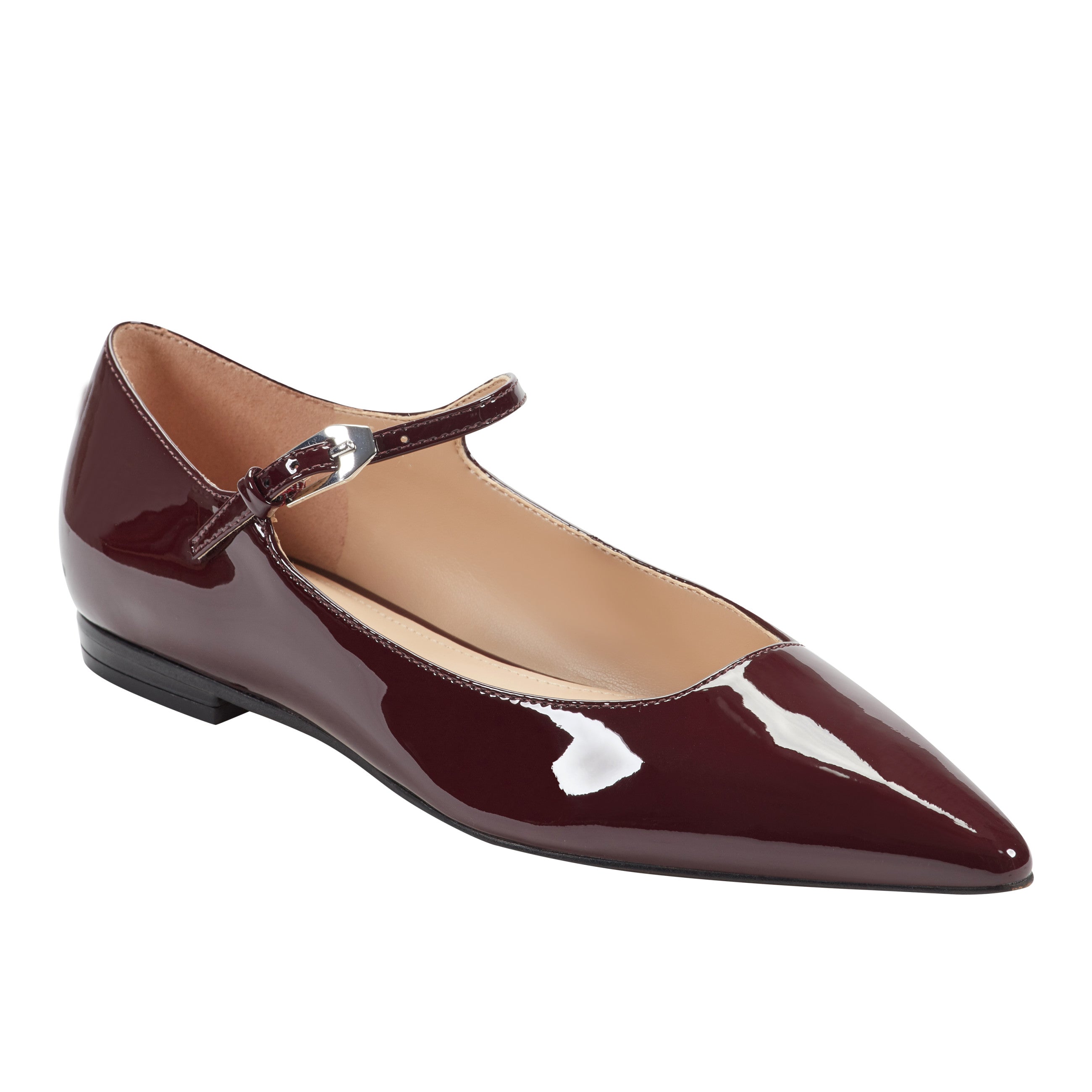 Trella Leather Mary Jane Flat - Dark Red Patent Leather / Marc Fisher For Sale