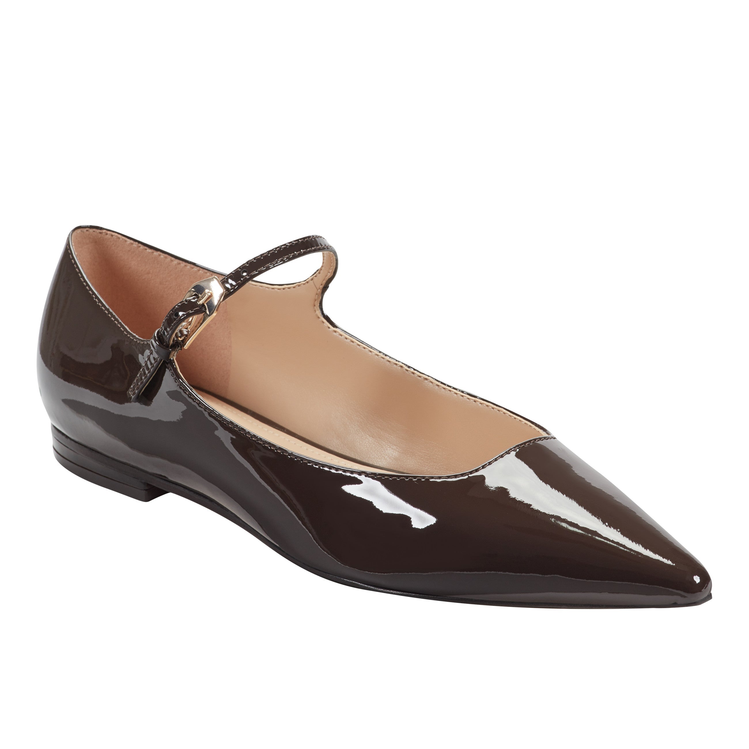 Trella Leather Mary Jane Flat - Brown Patent Leather / Marc Fisher Sale