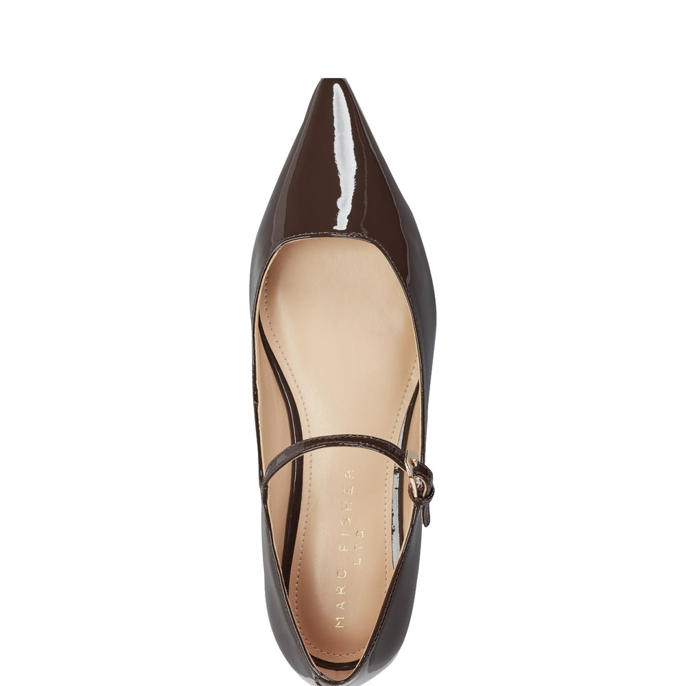 Trella Leather Mary Jane Flat - Brown Patent Leather / Marc Fisher Sale