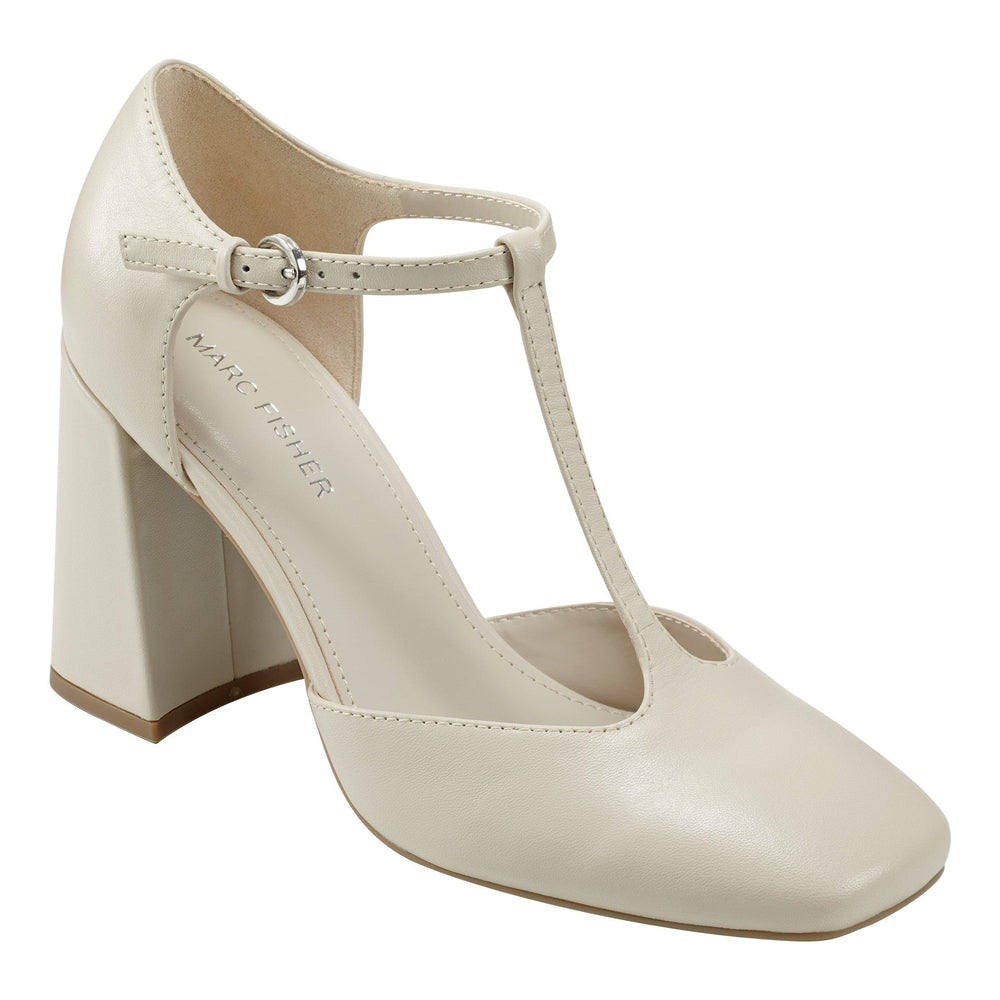 Cyrene T-Strap Pump - Chic Cream / Marc Fisher Outlet