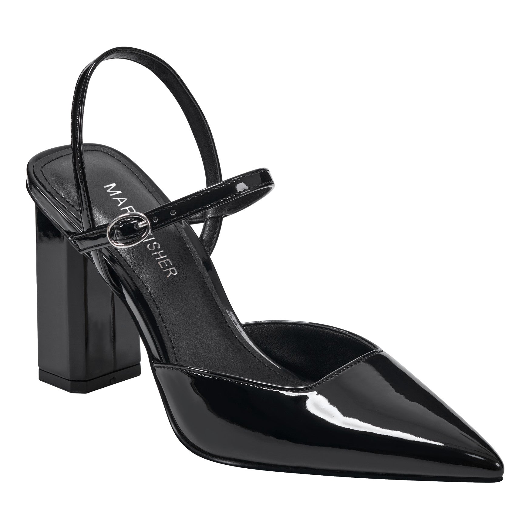 Doster Pointy Toe Slingback - Black Patent / Marc Fisher Discount