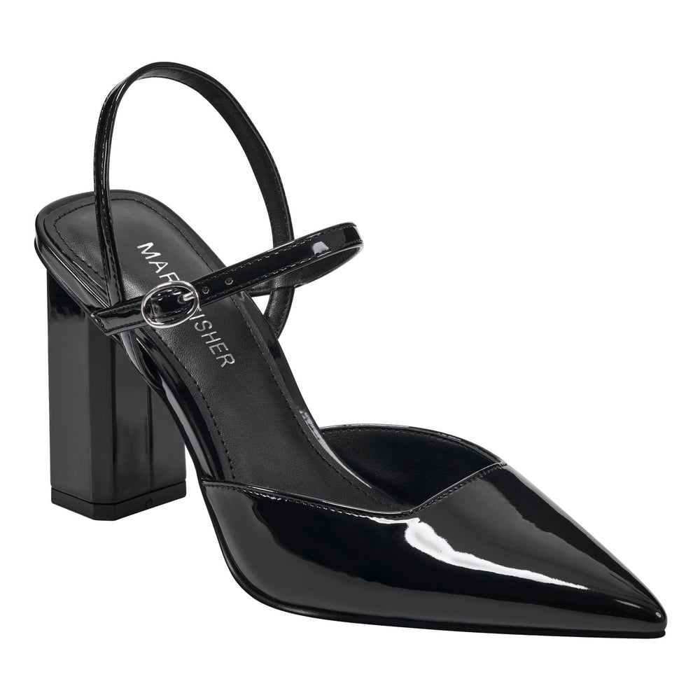 Doster Pointy Toe Slingback - Black Patent / Marc Fisher Discount