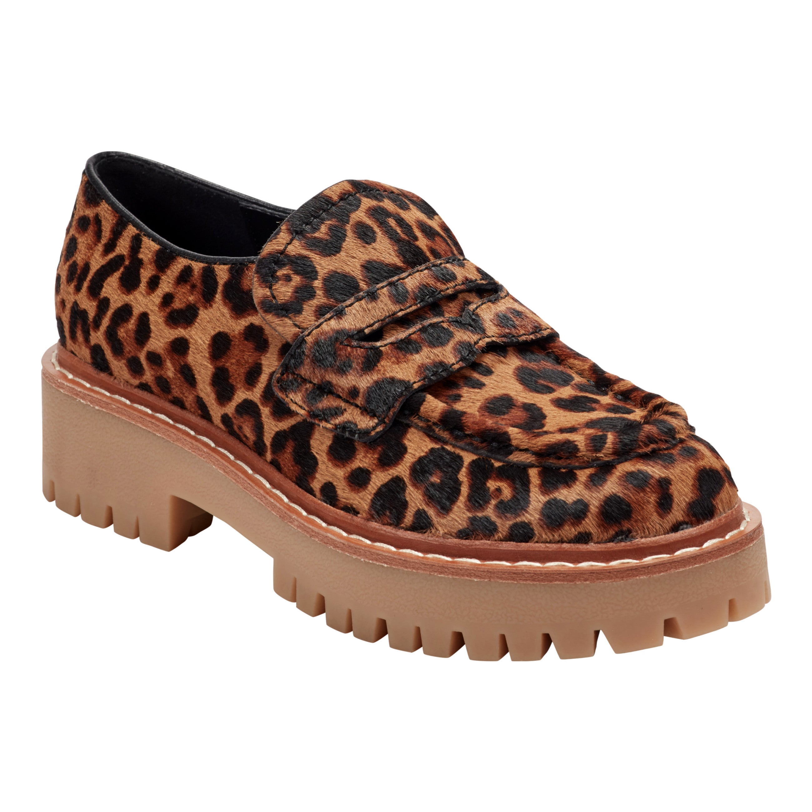 Norton Lug Sole Leather Loafer - Leopard Print Pony Hair / Marc Fisher Sale