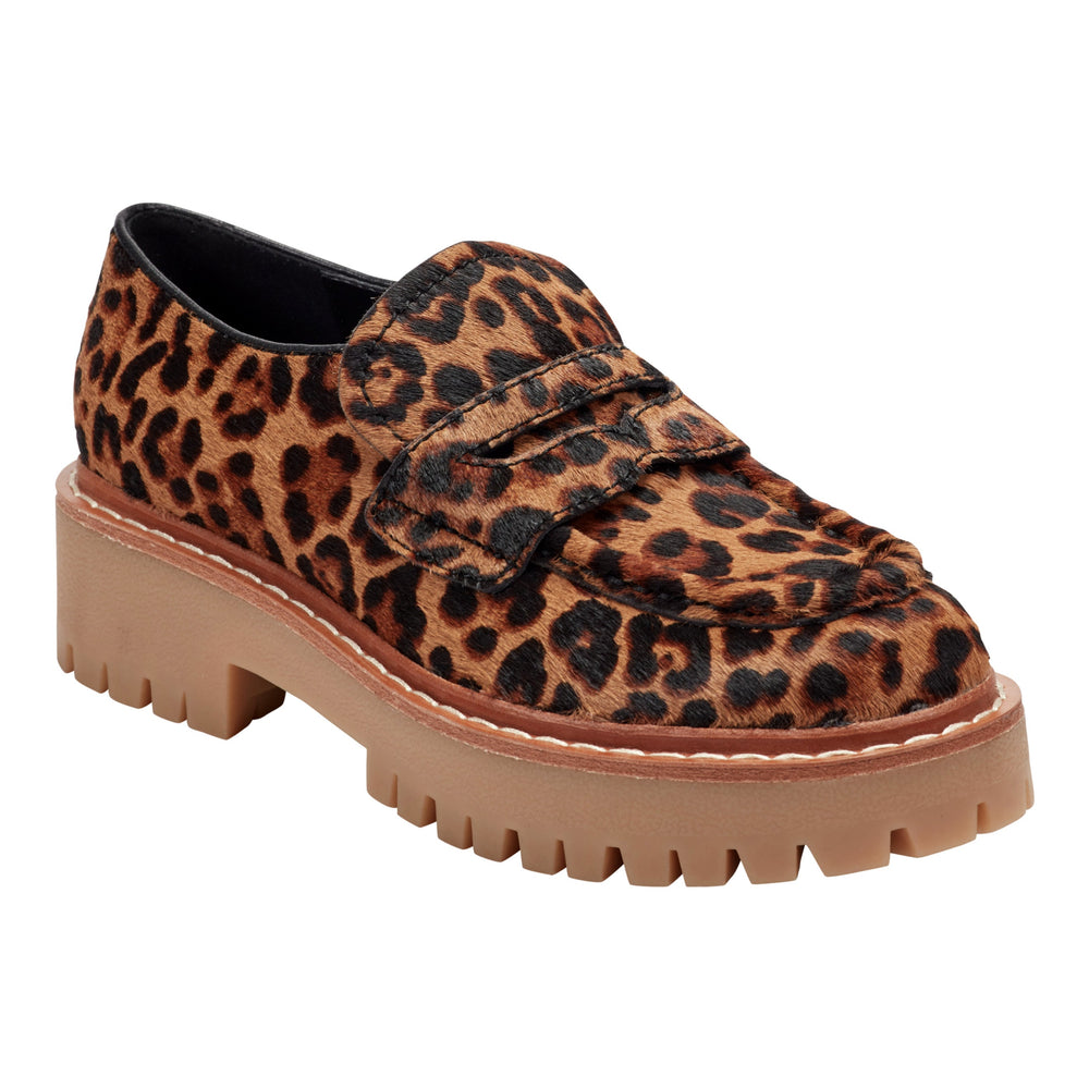 Norton Lug Sole Leather Loafer - Leopard Print Pony Hair / Marc Fisher Sale